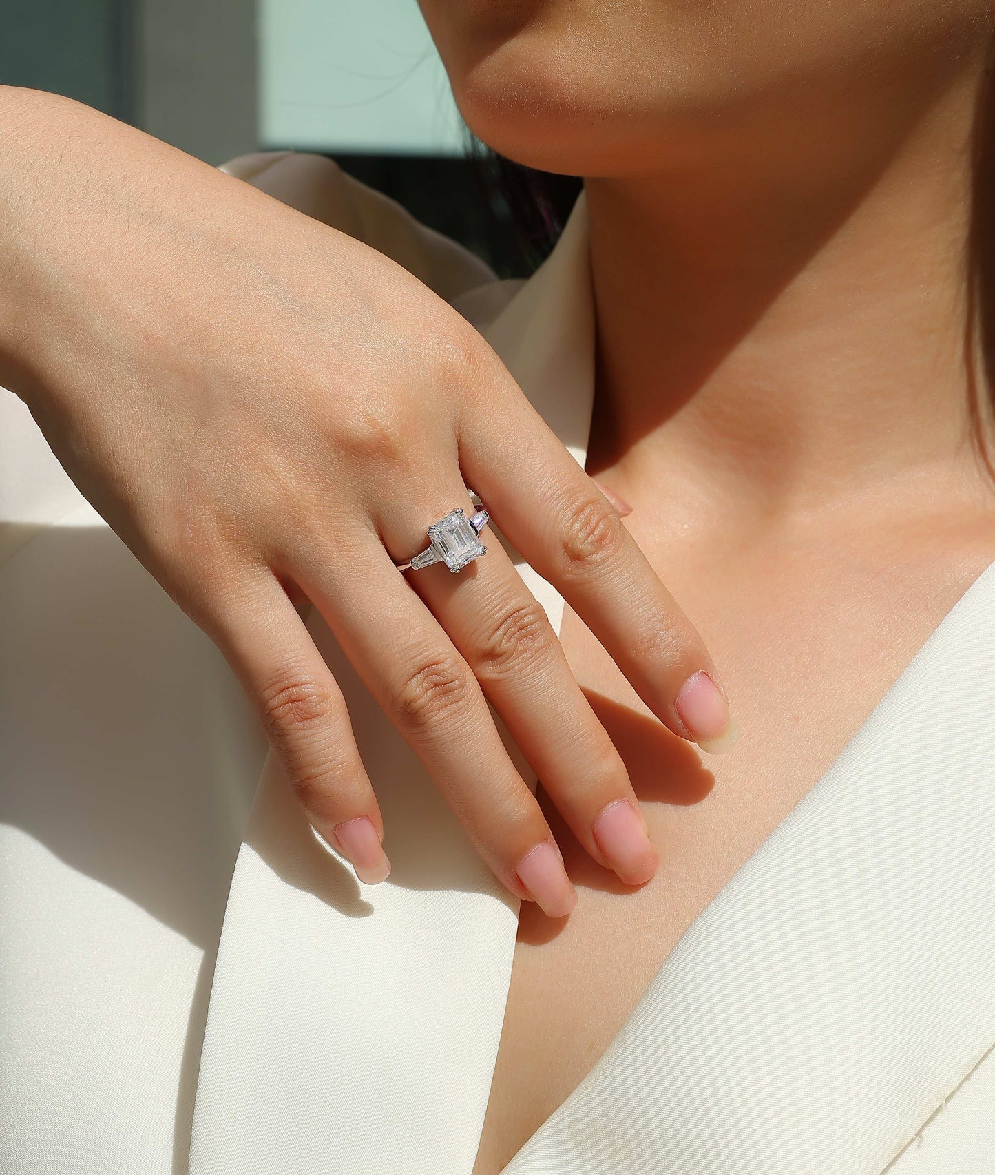 US Local Starry Sky Mirror - A Fashionable Diamond Jewelry Piece Set With Moissanite S925 Sterling Silver And Platinum Diamond Ring