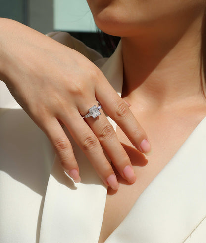 US Local Starry Sky Mirror - A Fashionable Diamond Jewelry Piece Set With Moissanite S925 Sterling Silver And Platinum Diamond Ring