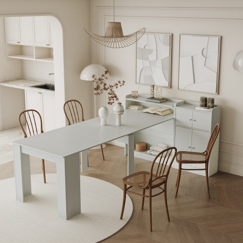 US Local Modern Extendable Dining Table With Storage