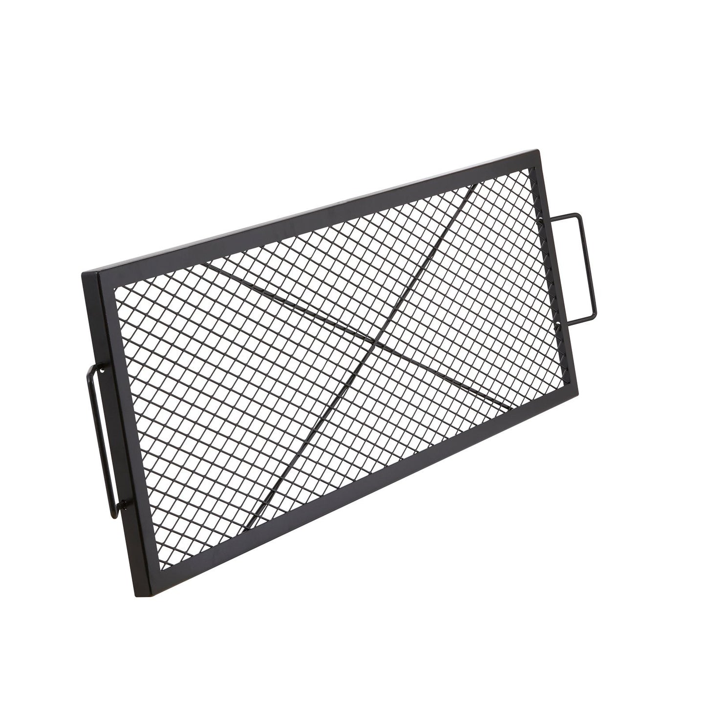 US Local VEVOR X-Marks Fire Pit Grill Grate, Rectangle Cooking Grate, Heavy Duty Steel Campfire BBQ Grill Grid With Handle & Support X Wire, Portable Camping Cookware For Outside Party Gathering, 44 Inch Black