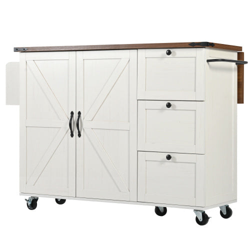 UK Local Kitchen Island, Serving Cart With Extendable Worktop, Kitchen Cabinet, Kitchen Trolley, Dining Cart With Wood Grain, Dining Cart With Two Doors And Three Drawers