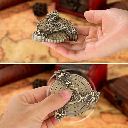 US Local Retro Fantasy Style Turntable Dice Gift Box Set, Essential Creative Accessories For Board Games, Multi-faceted RPG Dice And Circular Scale Design - Advanced Tabletop Game Accessories And Collectibles