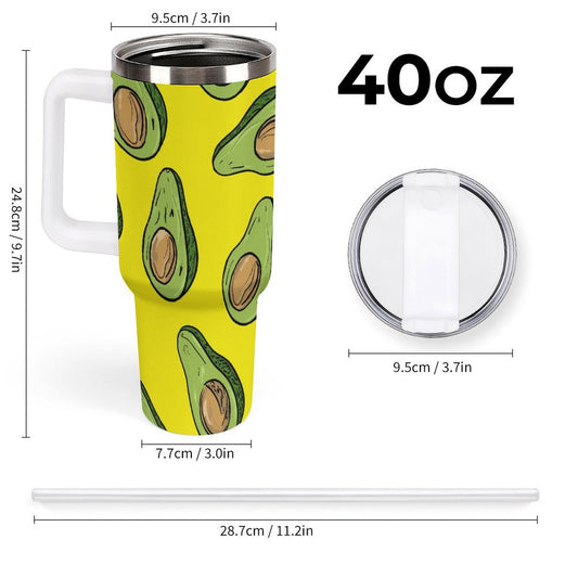PHDT00487 POD US Local Tumbler 40oz Large Capacity Car Cup Avocado Yellow