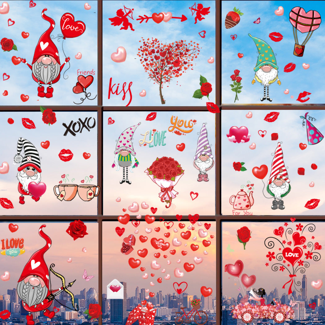 Valentine's Day Valentine's Day Electrostatic Sticker Showcase