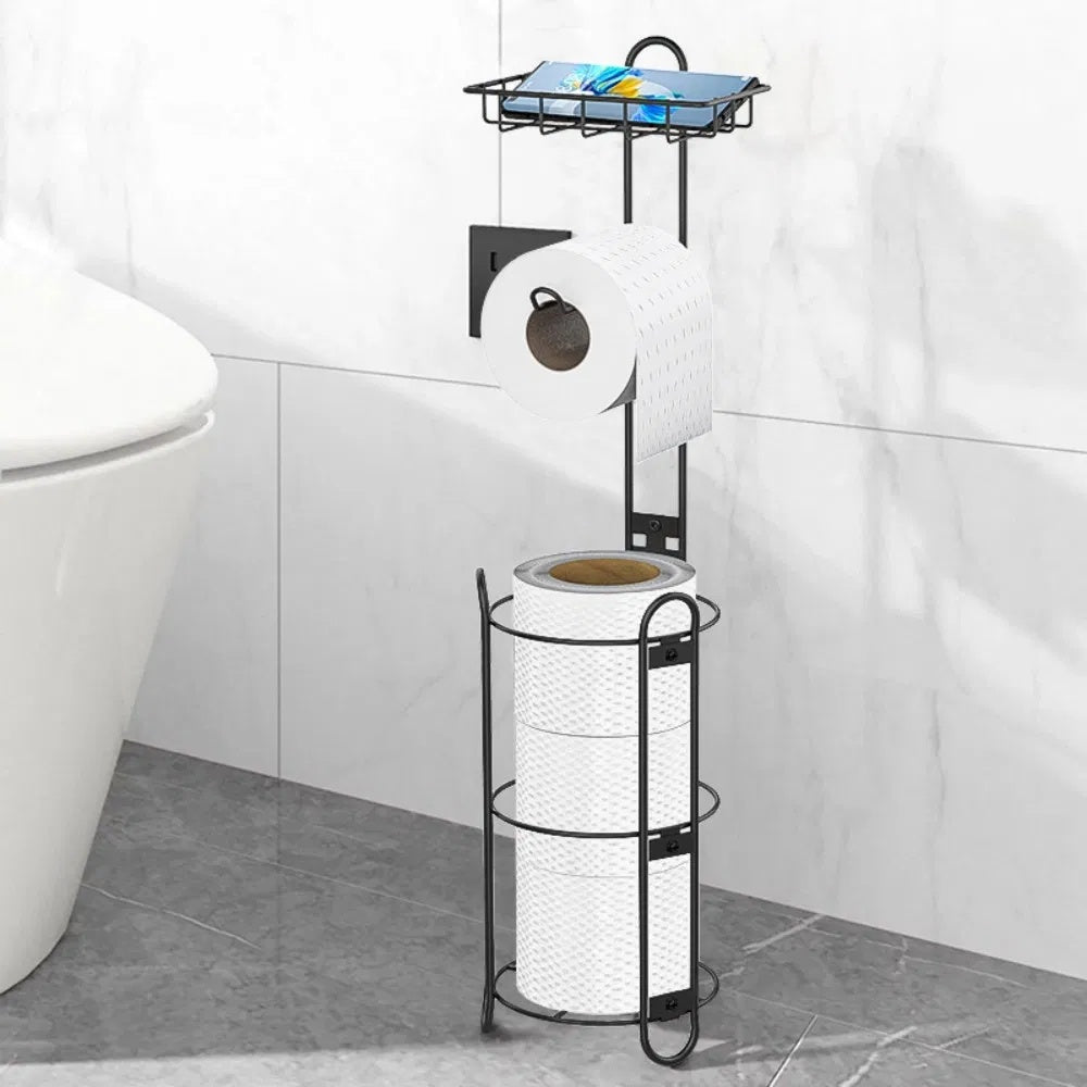 US Local Toilet Paper Holder With Shelf, Bathroom Freestanding Toilet Paper Holder, Clearance Disposal