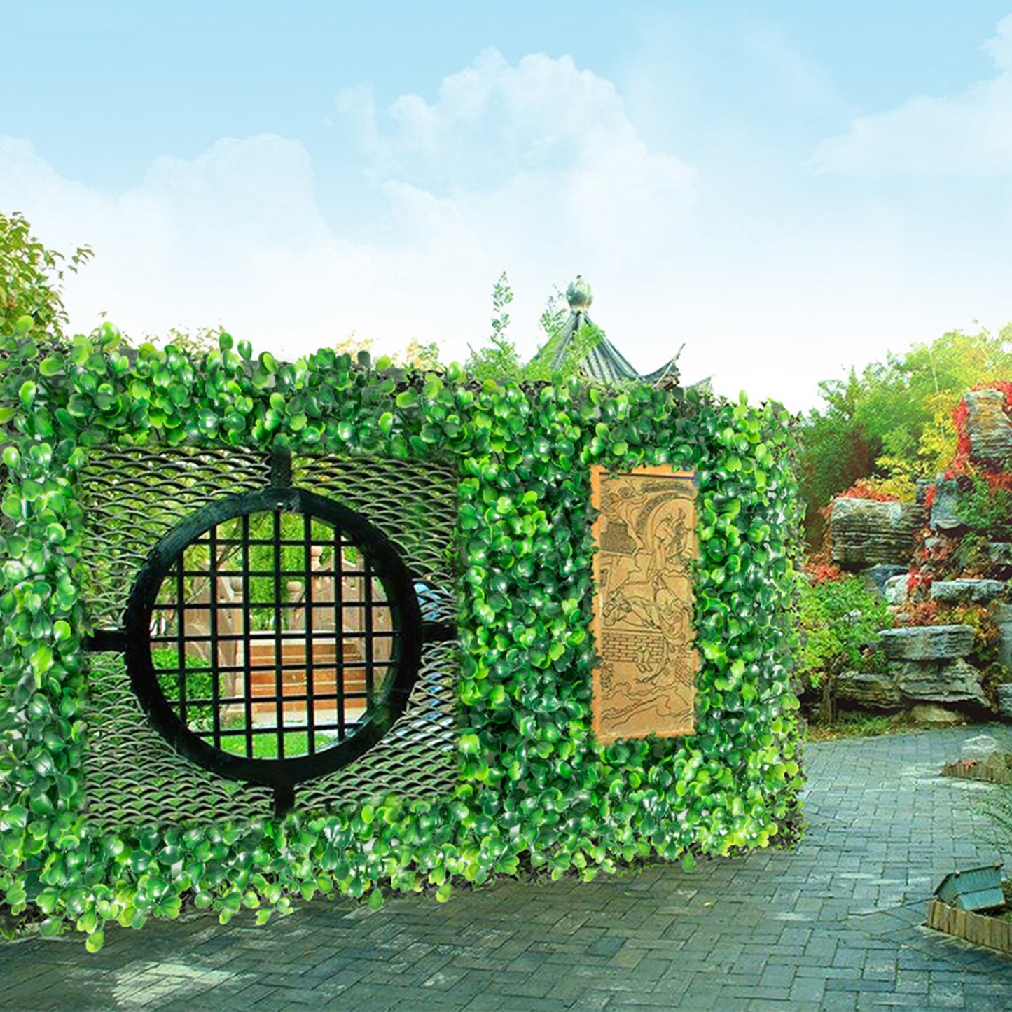 US Local VEVOR 12PCS 20x20inch Artificial Boxwood Panels,Boxwood Hedge Wall Panels,Artificial Grass Backdrop Wall ,Privacy Hedge Screen UV Protected For Outdoor Indoor Garden