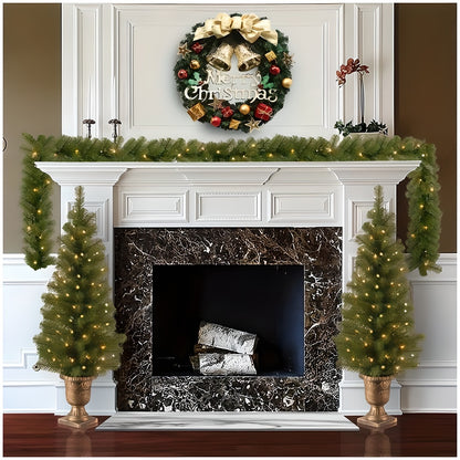 1 Piece Of 20-inch Bell-style Christmas Wreath, With Warm Light And Colored Light Options Available