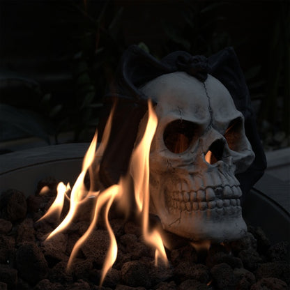 US Local Demon Skull Gas Fireplace, Suitable For Ventless Or Ventless Propane, Gel, Ethanol, Electric, Outdoor Fireplaces And Fire Pits, Halloween Decorations - Patent Pending