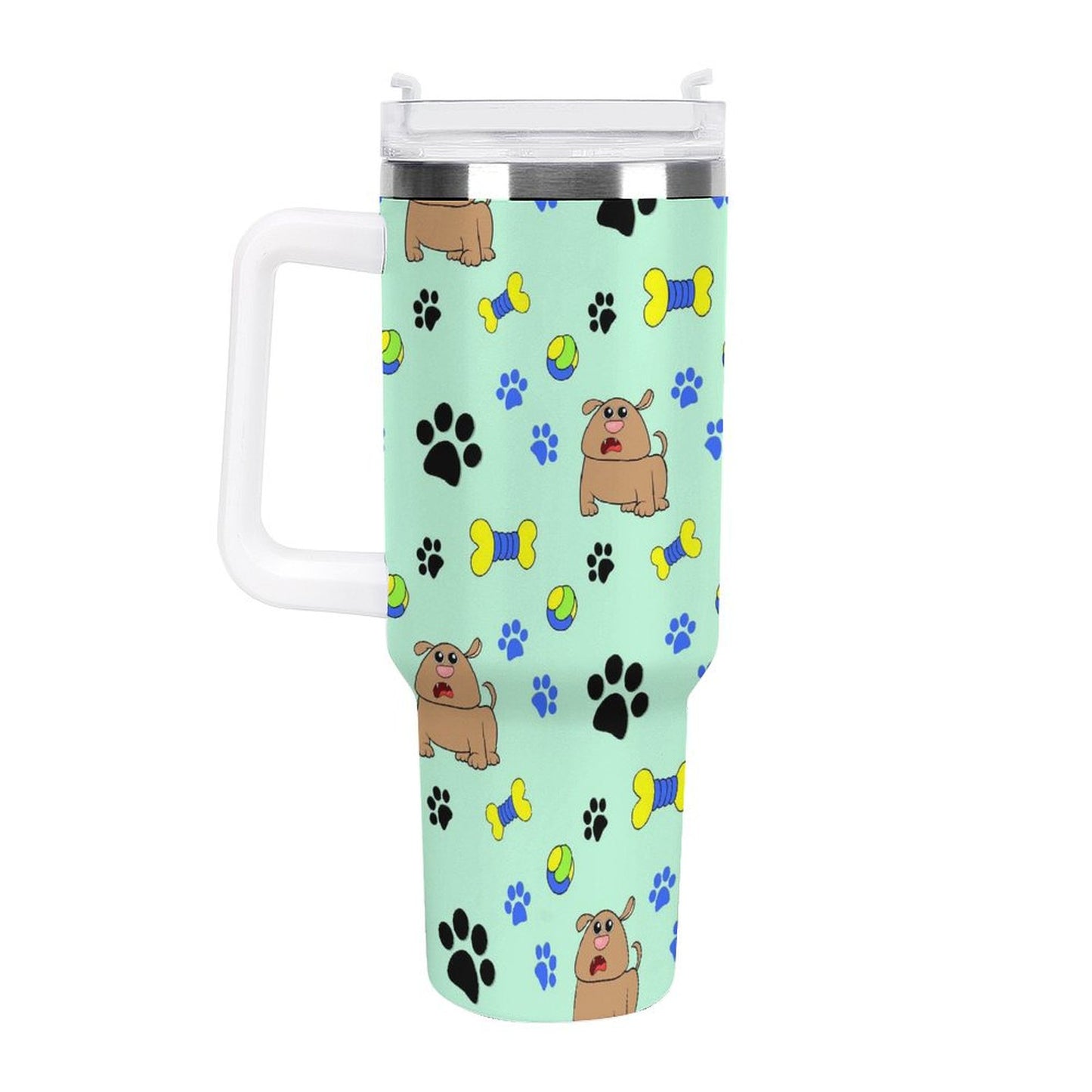 PHDT00384 POD US Local Tumbler 40 oz Large Capacity Car Cup Green, Dog, Paw