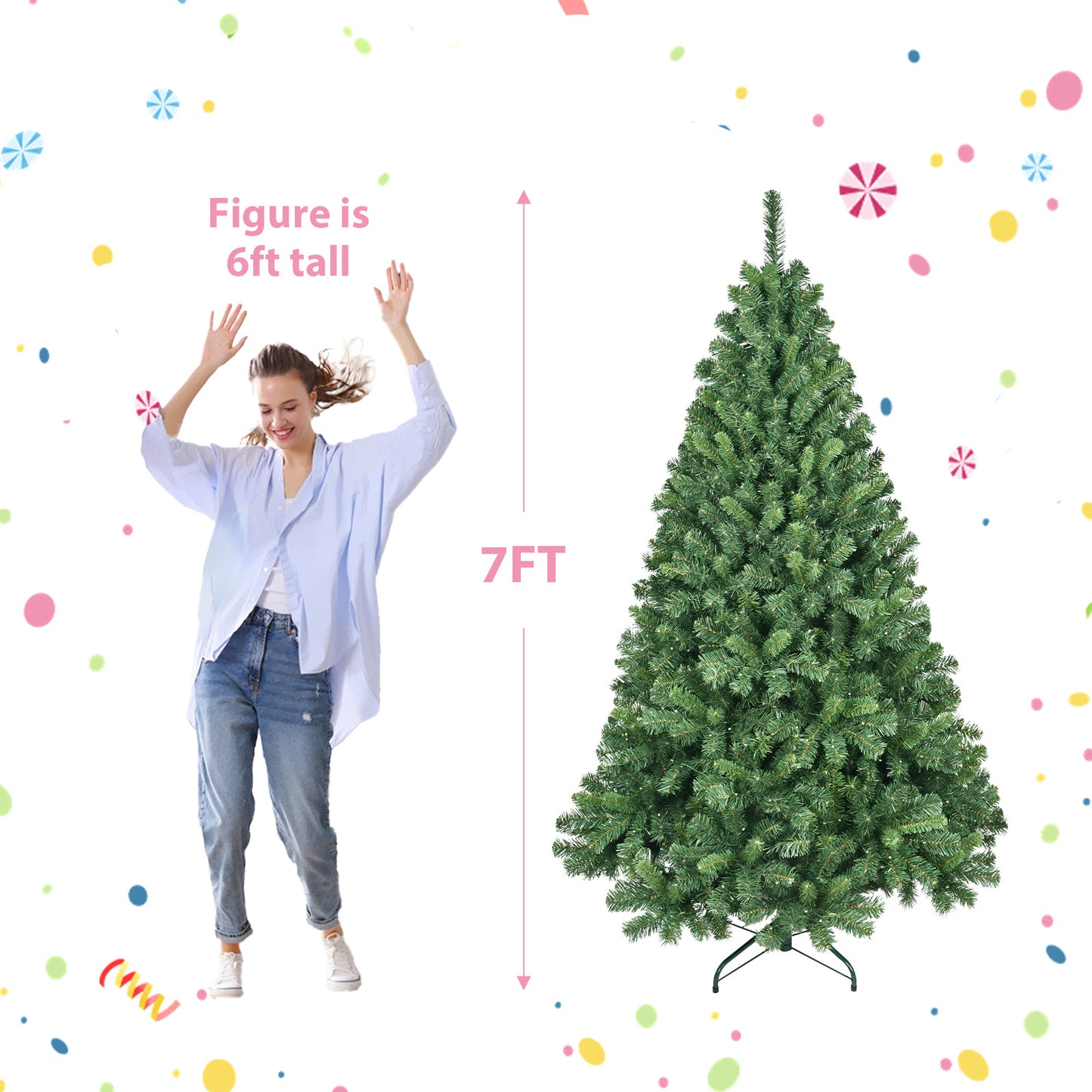 US Local PVC Christmas Tree, Christmas Decorations, With Lights