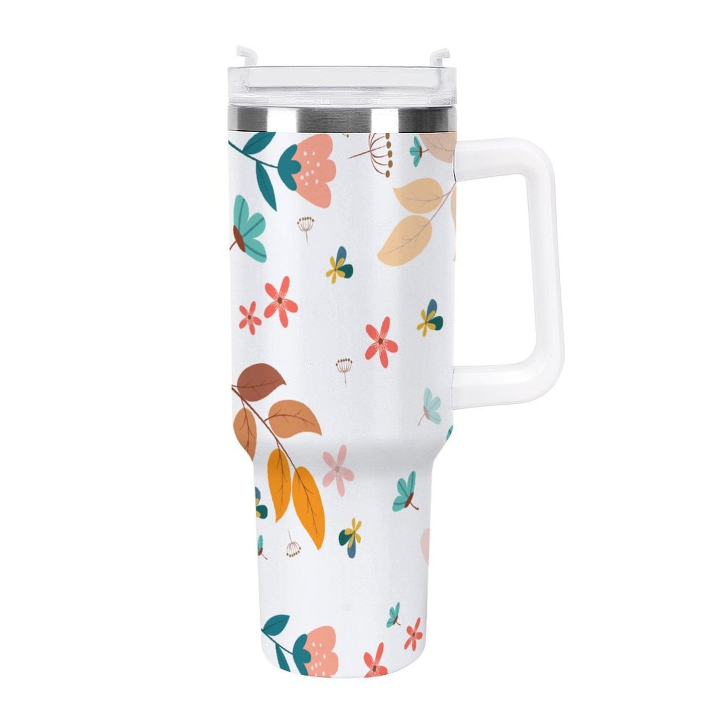 PHDT00145 POD US Local Tumbler 40 oz Large Capacity Car Cup Autumn Flowers, Leaves