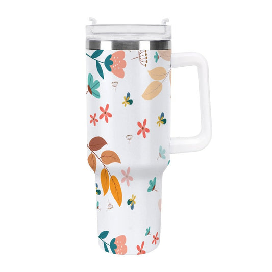 PHDT00145 POD US Local Tumbler 40 oz Large Capacity Car Cup Autumn Flowers, Leaves