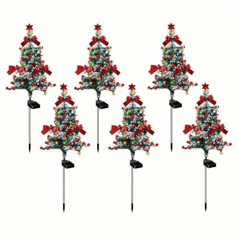 US Local 2pcs Solar Christmas Cedar Tree Lights Outdoor Lawn Ground Plug Patio Landscape Balcony Christmas