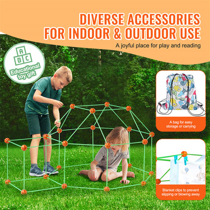 US Local VEVOR Tent Fort Building Kit For Kid Glow In The Dark STEM Construction Toy 140P