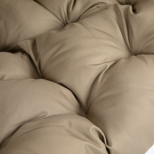 UK Local Outsunny Hanging Egg Chair, Folding Texteline Swing Hammock With Side Pocket, Cushion And Stand For Indoor Outdoor, Patio Garden Furniture, Khaki