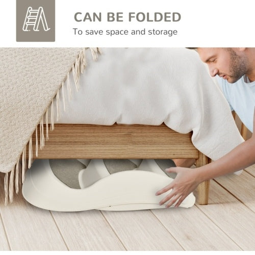 UK Local PawHut Foldable Pet Stairs Portable Dog Steps 3-Step Design With Non-slip Mats For High Beds, Sofas, 49 X 38 X 38 Cm, Cream