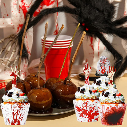 US Local 48 Pcs Halloween Cupcake Toppers