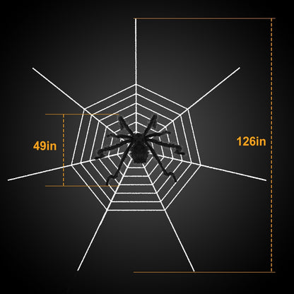 US Local 1 Pc Halloween Decorations Spider Outdoor 49inch Halloween Spider With 126 Inch Tarantula Mega Spider Web Hairy Poseable Scary Spider Outdoor Yard Creepy Decor Spider Stretch Cobweb