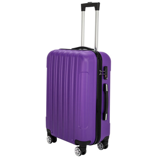 US Local Vertical 3-in-1 Spinner Wheel With Handle Trolley Case 20in 24in 28in ABS Aluminum Alloy Trolley Classic Color - Purple