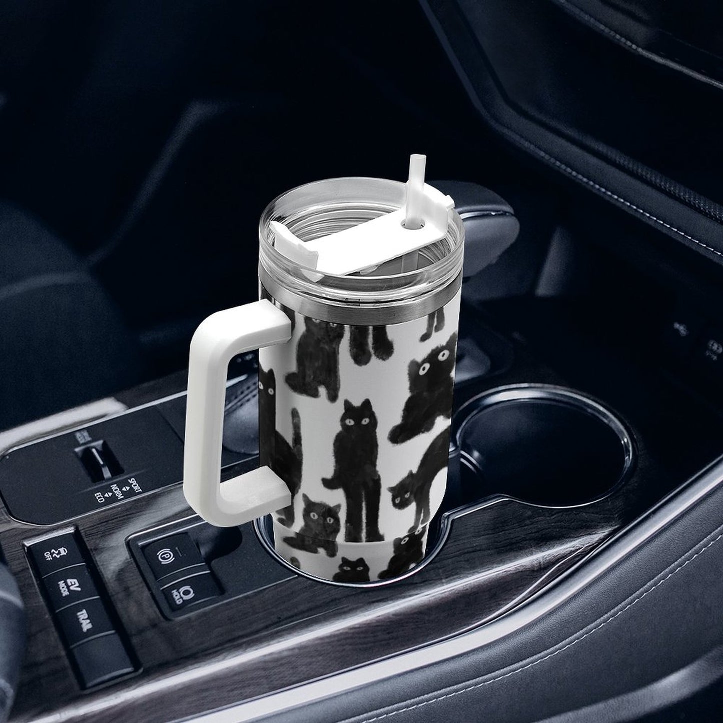 PHDT00228 POD US Local Tumbler 40 oz Large Capacity Car Cup Black Cat