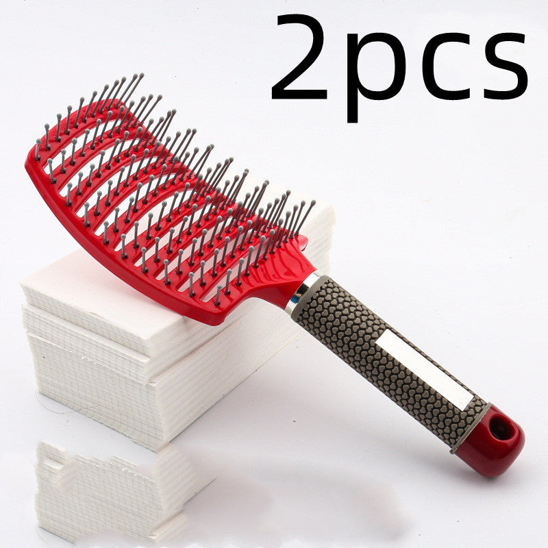 Large Curved Comb Hairbrush Boar Bristles Massage Comb Curly Hair Multifunctional Hair Brush