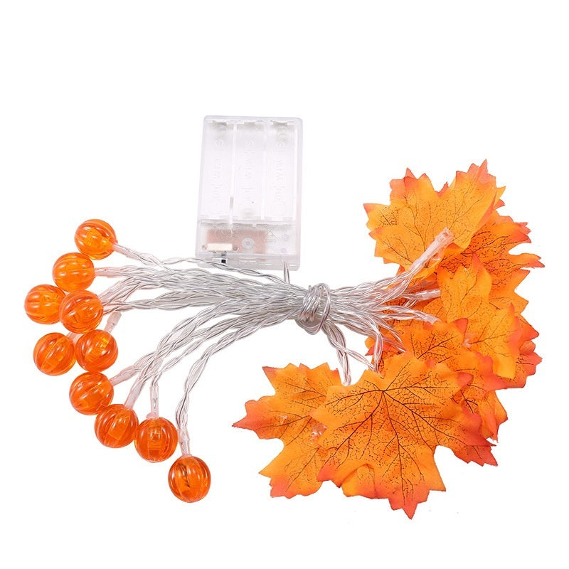 Led Maple Leaf Pumpkin Lighting Chain Thanksgiving Decoration Flashing Light