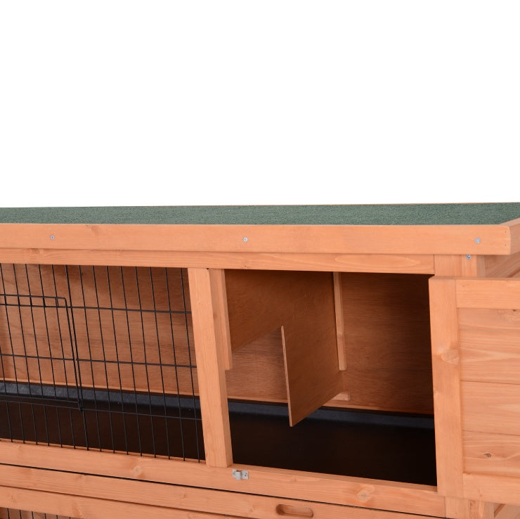 US Local 54  Rabbit Cage, 2-Tier Rabbit Hutch Outdoor Guinea With Removable Dividers And Pull-Out Trays, Orange