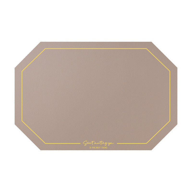 Octagonal Leather Placemat Waterproof Household Table Mat Heat Proof Mat Placemat
