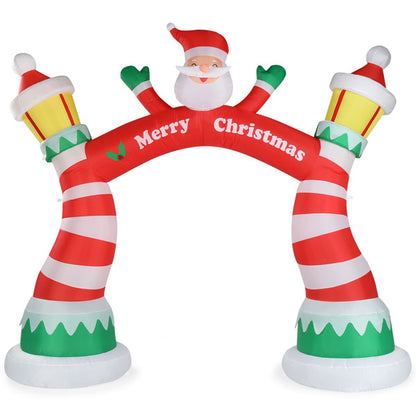 US Local 8.9ft Christmas Arch, 7 LED Lights, Drawstring Pockets, Christmas Inflatable Arch