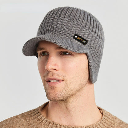 Warm Ear Protection Hat Men's Thickened Woolen Cap