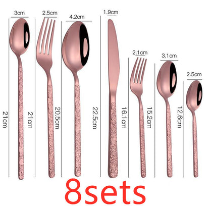 US Local Embossed Textured Handle Steak Cutlery Western Cutlery