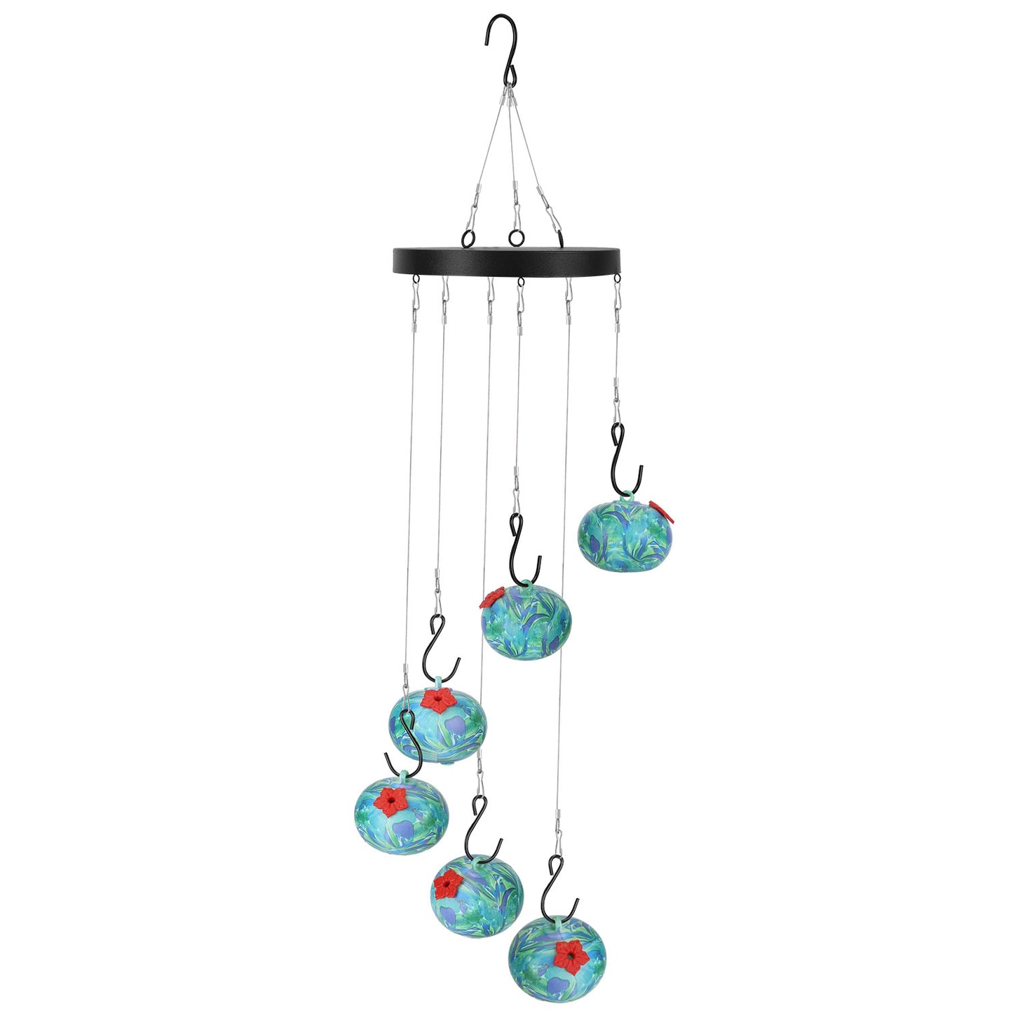 US Local 1Pc Wind Chimes Humming Bird Feeder Ant And Bee Proof Outdoor Hanging Hummingbird Feeder For Viewing Decoration For Garden Patio Yard Balcony