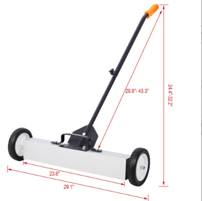 US Local 24' Rolling Magnetic Pick-Up Sweeper, Heavy Duty Push-Type With Release, For Nails Needles Screws Collection,30 Pound Capacity