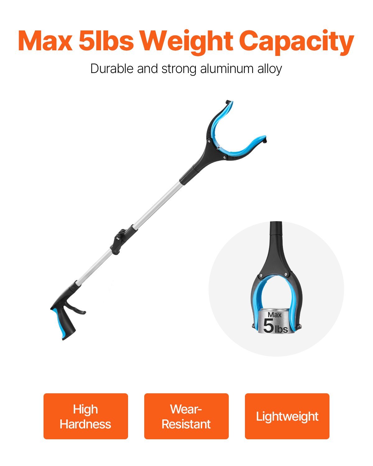 US Local Grabber Reacher Tool, 2-Pack Foldable Reacher Grabber Pickup Tool With 360 Rotating Jaw & Magnets, Grabber Tool Heavy Duty