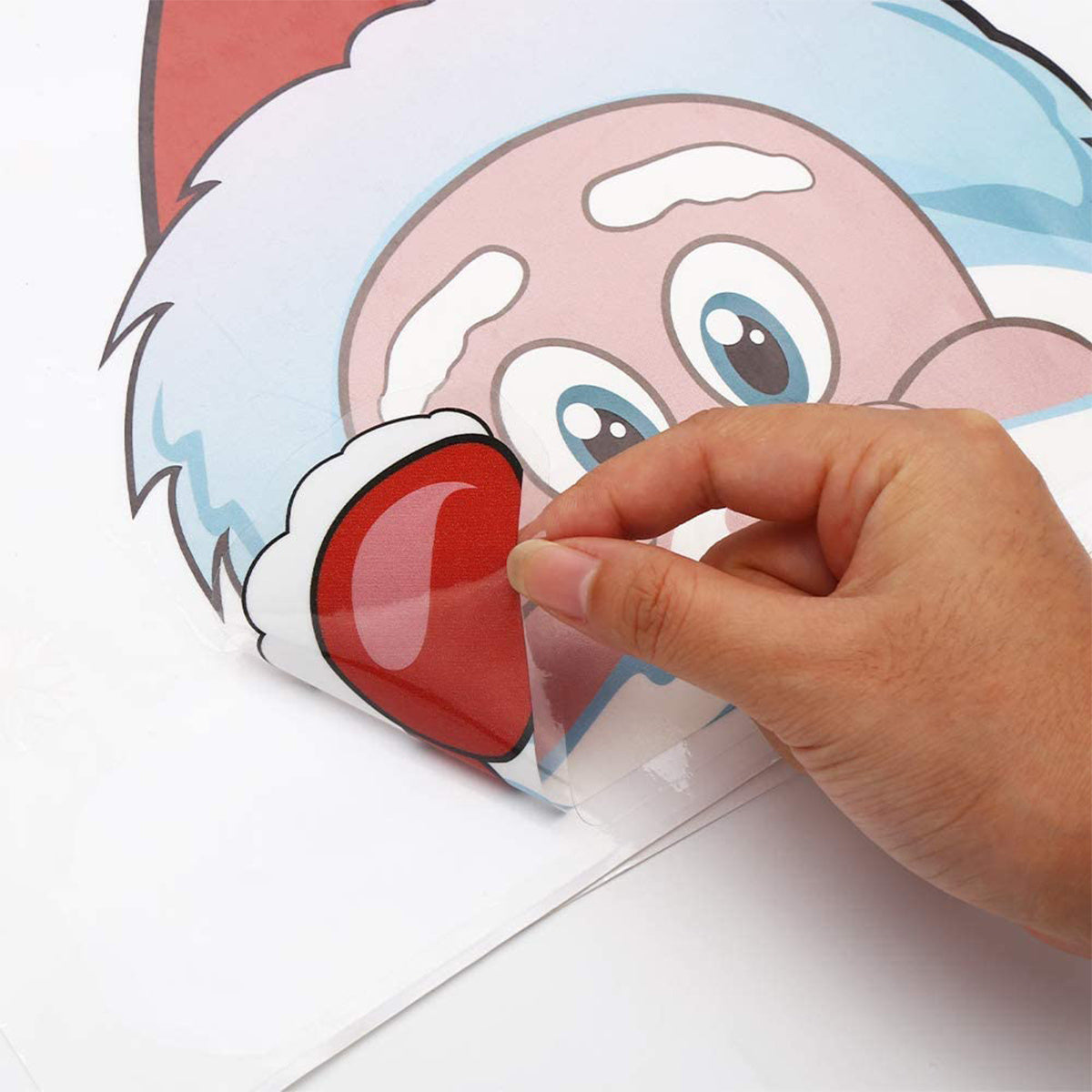 US Local 4Sheets Christmas Snowflake Window Clings Stickers For Glass Reusable Double Sided Self Adhesive Static Stickers Xmas Snowflake Reindeer Santa Window Decals Decorations Stickers For Christmas Window D