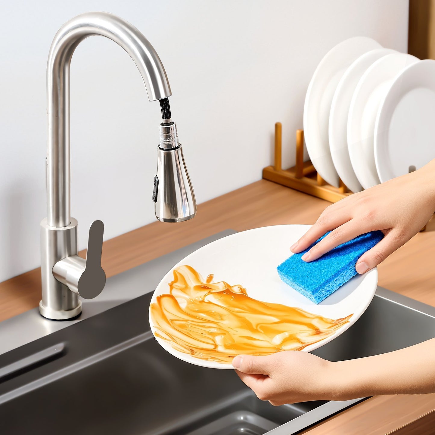 US Local 12 Pcs Sponges Durable Kitchen Sponges With Cellulose & Scrub Pad