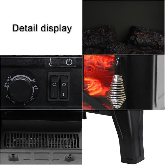 US Local US SF507-17 120V 1400W 17in Fireplace, Black, Iron Sheet, Freestanding-Fake Firewood-Heating Wire