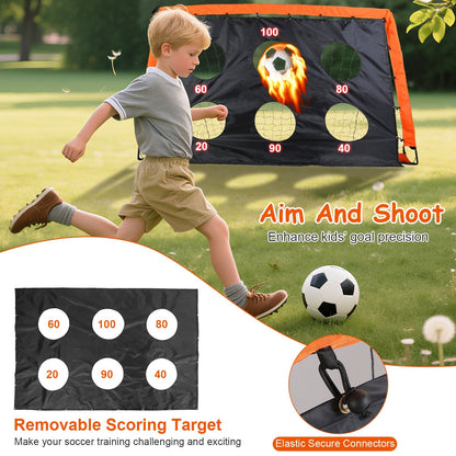 US Local 1Set Kids Soccer Goals Set For Yard Portable Soccer Training Equipment With Cones Agility Ladder Target Carry Bag For Toddler Outdoor Sport Play