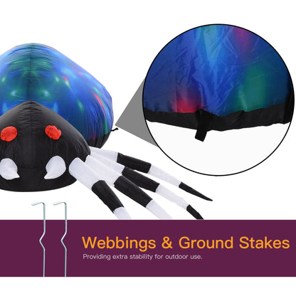 US Local 5Ft Long Halloween Giant Scary Spider LED Lighted Airblown Inflatable Lawn Decoration Holiday Season Garden Decor