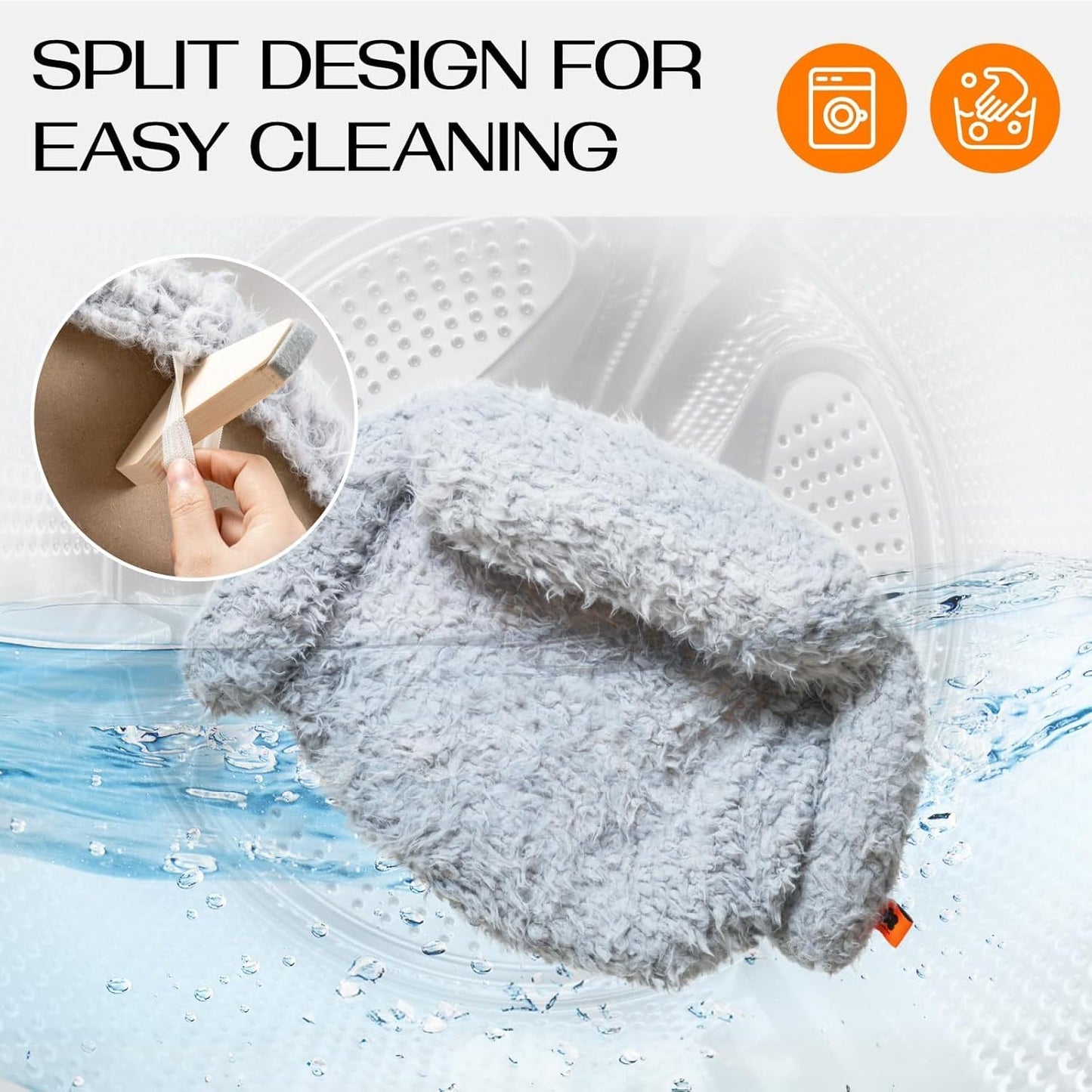 MEWOOFUN Elevated Cat Bed With Washable Cover - 26x18.3x8.5 Inch Wooden Pet Sofa For Cats & Small Medium Dogs Grey, Modern Design