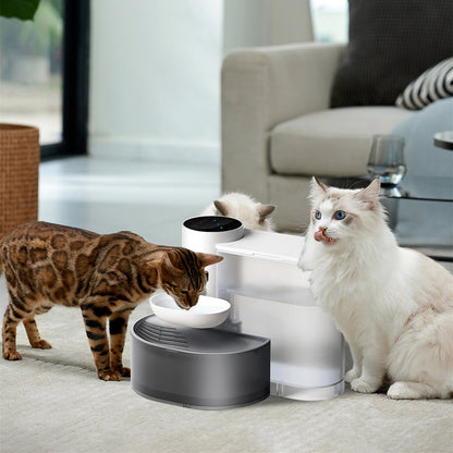 US Local 1Pc Smart Pet Water Fountain Automatic Cat Water Dispenser 3L Cordless Rechargeable Dog Water Fountain Self-Refill With 3 Adjustable Volume 3 Time Intervals Touch Control