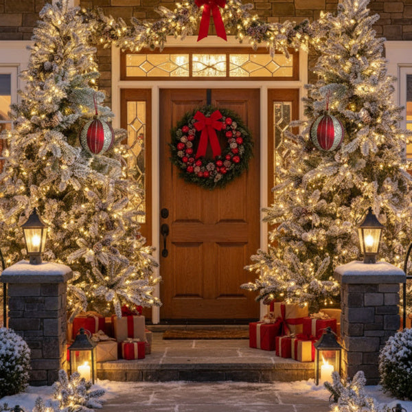 US Local 4 PCS Set  Christmas Glass Ball Ornaments Holiday Tree Hanging Decorations Party Decor Supplies FBA Shipment