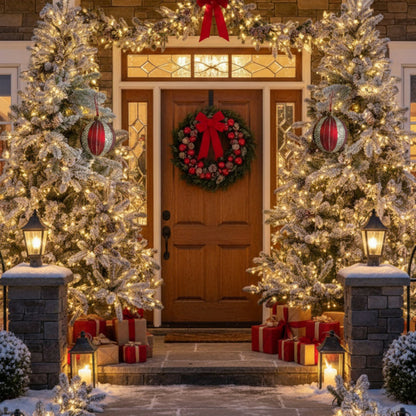 US Local 4 PCS Set  Christmas Glass Ball Ornaments Holiday Tree Hanging Decorations Party Decor Supplies FBA Shipment