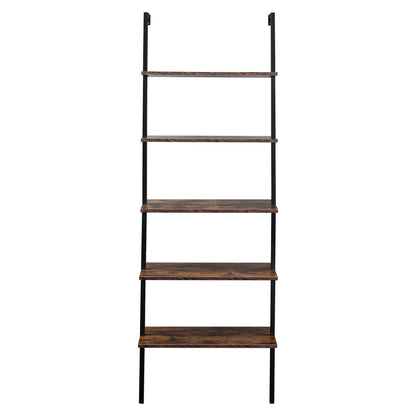 US Local 5 Floors Against The Wall Fixed Bookshelves Retro Style