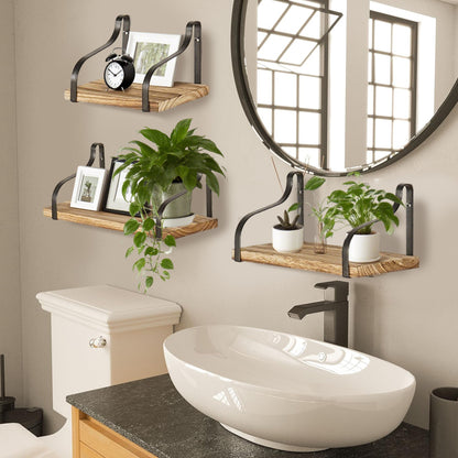 US Local 3 Pcs Wood Floating Shelves