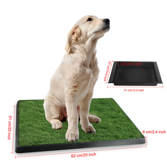 US Local 1 Pc Dog Potty Training Artificial Grass Pad Pet Cat Toilet Trainer Mat Puppy Loo Tray Turf For Small Medium Dogs Indoor Outdoor Use