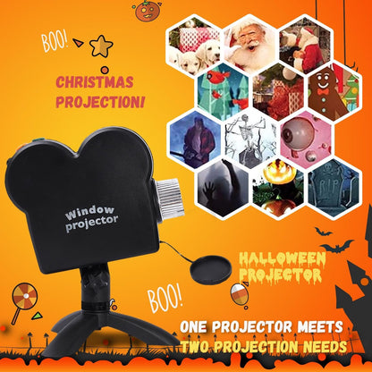 US Local Halloween Window Projector Christmas Holographic Optical Home Window Display Pro