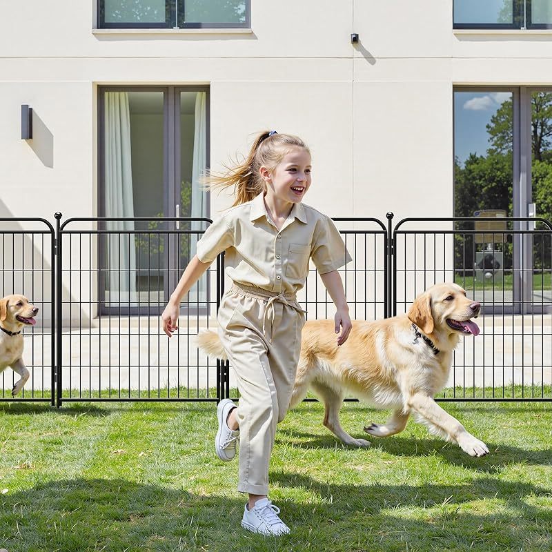 US Local Gardner Pet Dog Fence Indoor And Outdoor Small And Medium Dog Foldable With Gravity Automatic Lock Pet Activity Fence