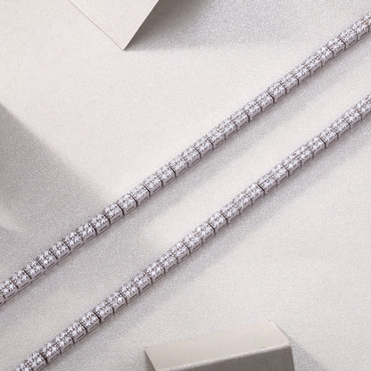 Winter Lake Luxury Fashion Set Mosan Diamond S925 Silver Necklace Rivaling Natural Diamonds