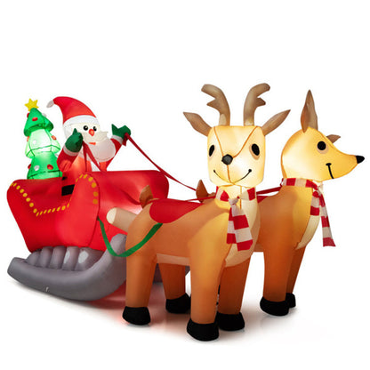 US Local 7.2 Feet Christmas Decoration Christmas Inflatable Santa Rides Sled, No Shipping On Weekends.
